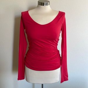 Velvet dark pink/red long sleeve shirt